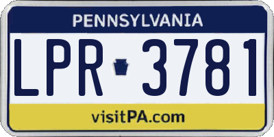 PA license plate LPR3781