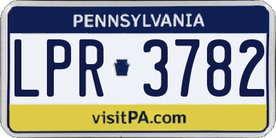 PA license plate LPR3782
