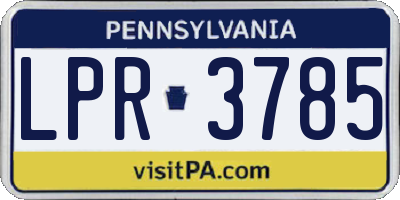 PA license plate LPR3785