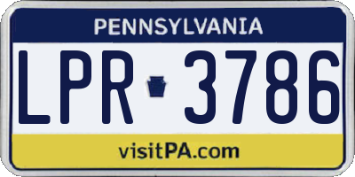 PA license plate LPR3786
