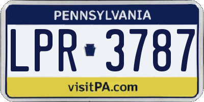 PA license plate LPR3787