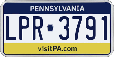 PA license plate LPR3791