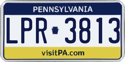 PA license plate LPR3813