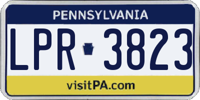 PA license plate LPR3823
