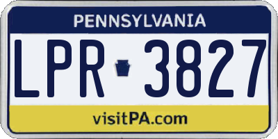 PA license plate LPR3827