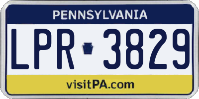 PA license plate LPR3829