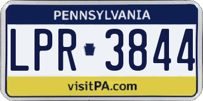 PA license plate LPR3844