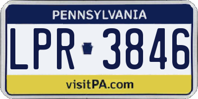 PA license plate LPR3846