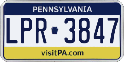 PA license plate LPR3847