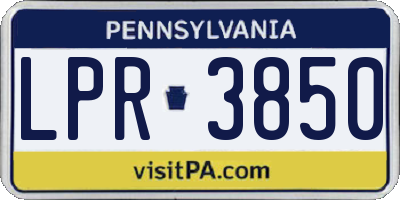 PA license plate LPR3850