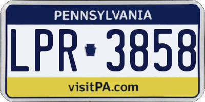 PA license plate LPR3858