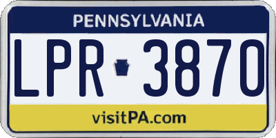 PA license plate LPR3870