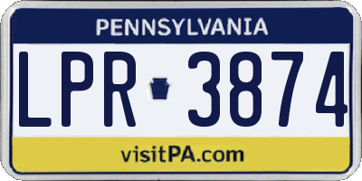 PA license plate LPR3874