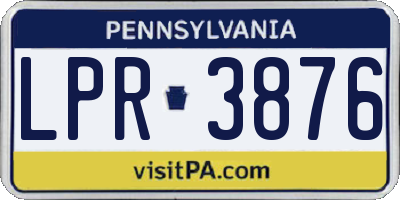 PA license plate LPR3876