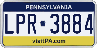 PA license plate LPR3884