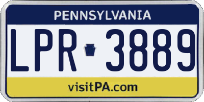 PA license plate LPR3889