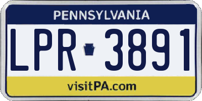 PA license plate LPR3891