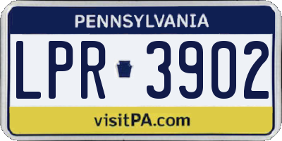 PA license plate LPR3902
