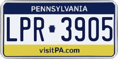 PA license plate LPR3905