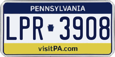 PA license plate LPR3908