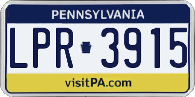 PA license plate LPR3915
