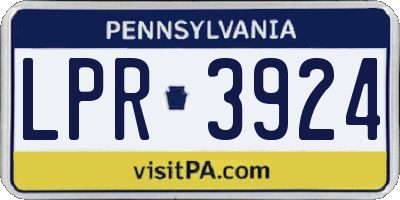PA license plate LPR3924