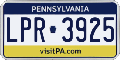 PA license plate LPR3925