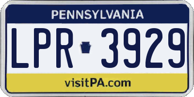 PA license plate LPR3929