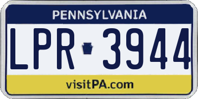 PA license plate LPR3944