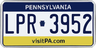 PA license plate LPR3952