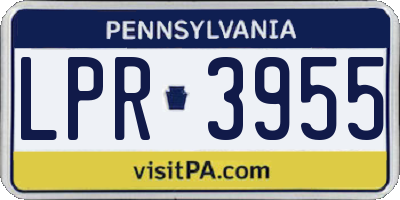 PA license plate LPR3955