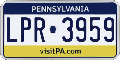 PA license plate LPR3959