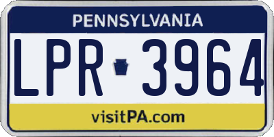 PA license plate LPR3964