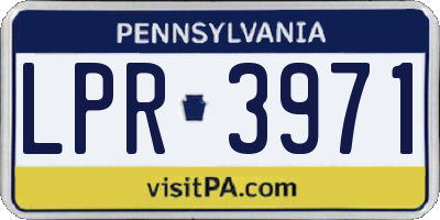 PA license plate LPR3971