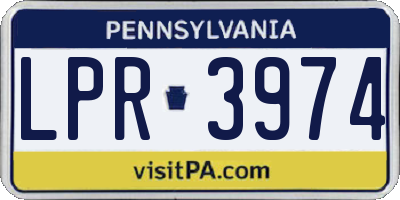 PA license plate LPR3974