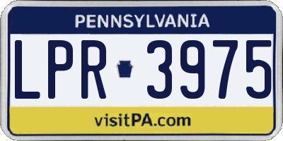 PA license plate LPR3975