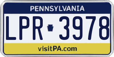 PA license plate LPR3978