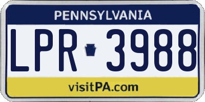 PA license plate LPR3988