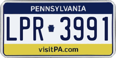 PA license plate LPR3991
