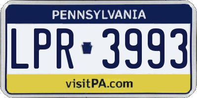 PA license plate LPR3993