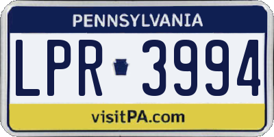 PA license plate LPR3994