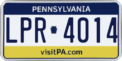 PA license plate LPR4014