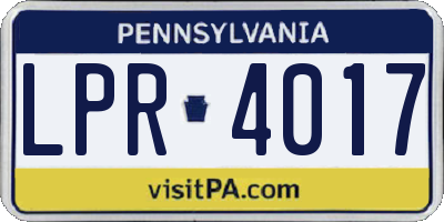 PA license plate LPR4017