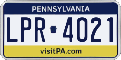PA license plate LPR4021
