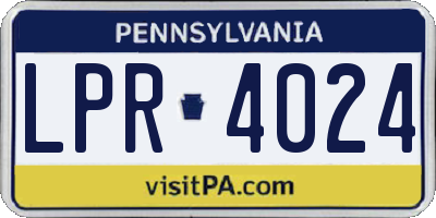 PA license plate LPR4024