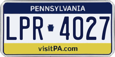 PA license plate LPR4027