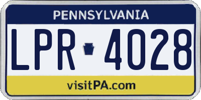 PA license plate LPR4028
