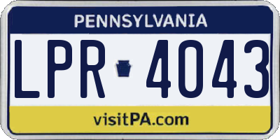 PA license plate LPR4043
