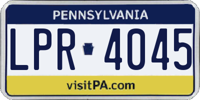 PA license plate LPR4045