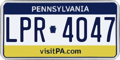 PA license plate LPR4047
